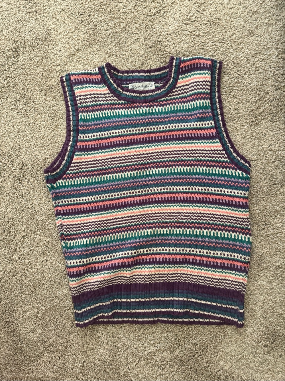 Multicolor Vintage Striped Knit Tank - Robert Scott Ltd